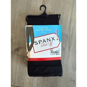 Spanx Footless Shaping Tights Womens Size F Opaque Black Body Shaping